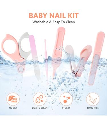 Vicloon Baby Nail Care Kit - 6Pcs Manicure Set for Newborn, Infant, Toddler - Pink - Buy Online on GoSupps.com