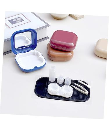 JECOMPRIS Contact Lens Travel Kit - 2 Sets of Stylish ABS Containers & Makeup Box for Cosmetic Lens Care - Portable Blue Case (7.3x7.3x2.6cm) | International Shipping Available - Buy Online on GoSupps.com