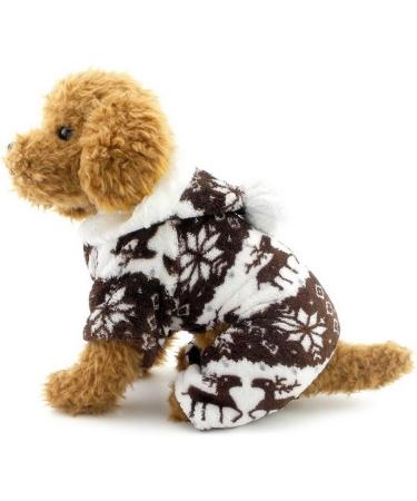 Ranphy Soft Velvet Dog & Cat Hooded Sweater - Reindeer Pattern Jumpsuit for Small Dogs & Puppies - M Size (25cm Back 37cm Chest) - Perfect for Male & Female Pets - Buy Online on GoSupps.com