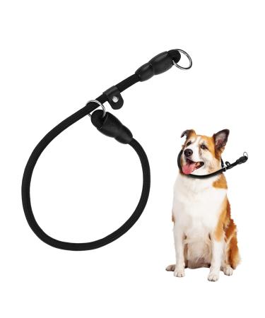 Slip Collar Dog Training Choke Collar Round Climbing Rope Material Dog Adjustable P Collar Soft No Pull Collar Rope for Pet Walking Suitable for Small Medium Large Dogs(Black L) L Black