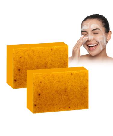 Beslibate Turmeric soap turmeric skin lightening soap turmeric skin lightening soap dark spot removal for face and body moisturizing lightening bath soap 100g 2PC soap-4