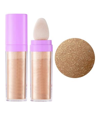Polvo De Hadas Shimmer Face and Body Highlighter Powder Stick Makeup Body Brighten the Natural Three-Dimensional Face Eyes Lips Hair Body Glow Blusher Fairy Highlight Patting Powder. (Bronze)