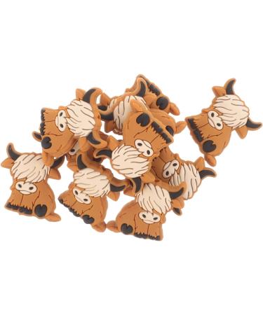 EXCEART 50 Pcs Highland Animal Silicone Beads Baby Teether - Cartoon Silica Gel Light Brown - Pack of 5 - Buy Online on GoSupps.com