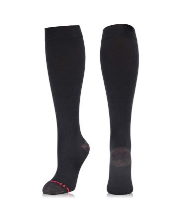 NEWZILL Compression Dress Socks 15-20mmHg for Men & Women Cotton Rich Comfortable Socks BEST Stockings for Running Large-X-Large Black