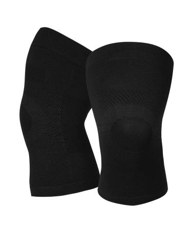 Knee Compression Sleeves  1 Pair  Can Be Worn Under Pants  20-30mmHg Strong Support Knee Brace for Unisex  Knee Support for Meniscus Tear  Arthritis  Pain Relief  Injury Recovery  Daily Wear  Black L Large (1 Pair) Black