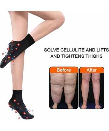 Tourmaline Ionic Body Shaping Stretch Socks - Rapid Detox & Acupressure Self-Heating (10 Pairs Black) - Optimal Fit for All Sizes - Buy Online on GoSupps.com