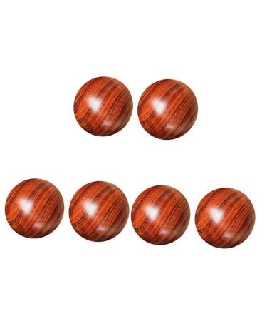 FRCOLOR 6 STK solid wood massage ball baoding balls Hand acupuncture point messages ball trigger point made of wood sports stress balls balls for muscle massage chinese health care