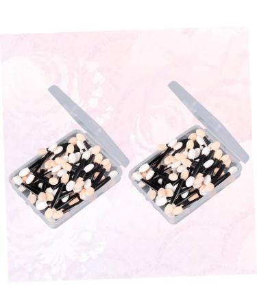 BIUDECO 100 Pcs Makeup Tools Double Head Eyeshadow Brushes Eyeshadow Makeup Brushes Makeup Black Size 2 Black - Buy Online on GoSupps.com