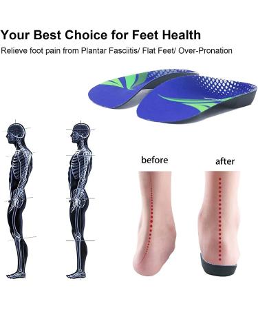 Orthopedic Insoles for Flat Feet & Plantar Fasciitis | Comfort Heel Pillow for Men & Women | 3/4 High Nozzle Inserts for Walking Running & Training (L - 43-46 EU) - Buy Online on GoSupps.com