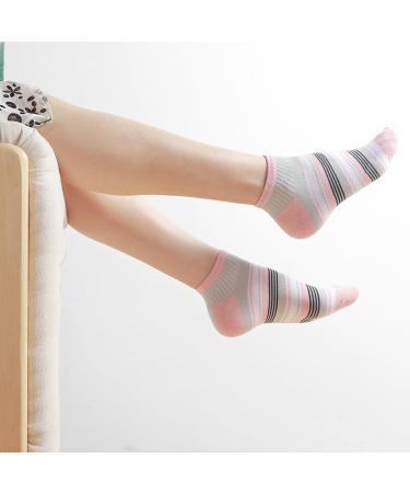 Buy Women's Colorful Sneakers Socks - 10 Pairs Cotton Short Socks (Sizes 35-38 39-42) | Stripes & Dots | International Shipping - Buy Online on GoSupps.com