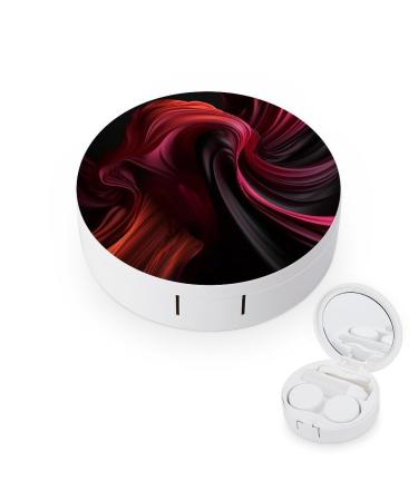 Contact Lens Case Red Pattern Portable Travel Contact Lens Box Contact Lens Storage Box