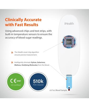 iHealth Gluco+ Wireless Smart Blood Glucose Monitor Kit | Portable Diabetes Testing with App 100 Strips & Lancets | Home Use BG5S100 - Buy Online on GoSupps.com