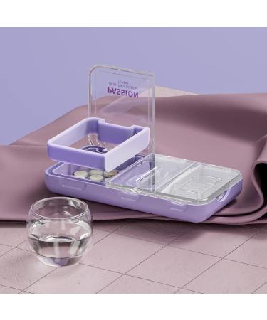 CFMOUR 3-in-1 Pill Cutter & Crusher - Splitter for All Pill Sizes Portable Pill Carrier & Grinder with Brush - Ideal for Elderly Kids & Pets - Purple - Buy Online on GoSupps.com