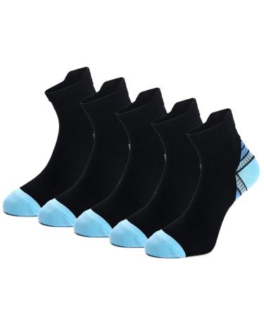 5 pairs of compression socks sports socks running socks for men & women M nner lightweight compression stockings function socks sneaker socks L blue