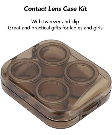 Contact Lenses Container Protective Transparent Contact Lens Case Tweezer Clip Kit Portable for Office for Travel for Women (Brown) - Buy Online on GoSupps.com