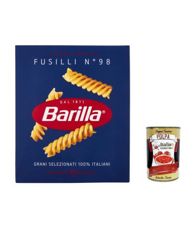 Italian Gourmet E.R. Barilla Fusilli Italian Pasta No. 98 500g + Italian Gourmet Pulp 400g (Pack of 20)