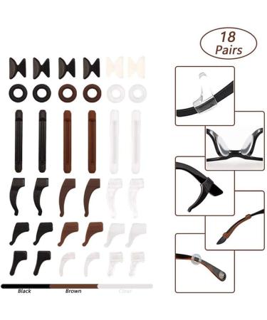 Silicone Eyeglass Temples & Ear Hooks - 18 Pairs of Durable Eyeglass Holders for Secure Fit | International Shipping Available - Buy Online on GoSupps.com
