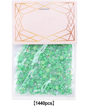 dijiusidy 1440 Pieces Glass Crystal Set Eye-catching 3D Tips Decoration Nail Art Rhinestones DIY Handcraft Manicure Accessories Green - Buy Online on GoSupps.com