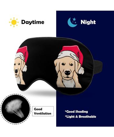 Santa Golden Retriever Sleep Mask | Adjustable Eye Cover for Sleeping | Blocks Light for Night Travel and Nap | Men Women - Buy Online on GoSupps.com