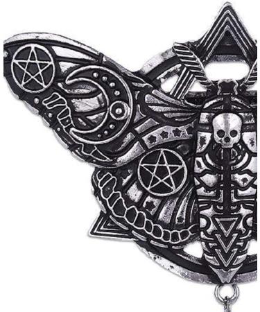 Restyle Occult Moth Wicca Gothic Hair Clip | Pentagram Moon Crescent Barrette - Silver - Buy Online on GoSupps.com