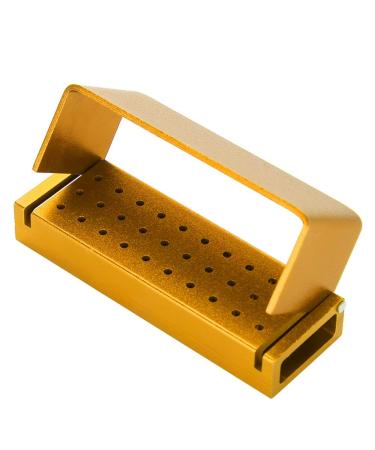 Buy Dental Autoclavable Box - 30 Hole Disinfection Holder for Dental Drill Tools - Aluminum Golden | International Shipping - Buy Online on GoSupps.com