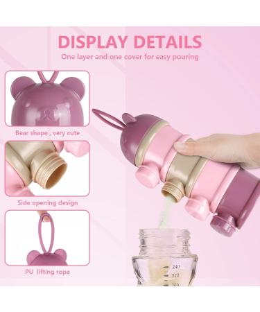Vicloon Baby Milk Powder Dispenser - Portable 4-Layer Twist-Lock Storage Container - Stackable Pots for Kids - 270ml per Layer - Pink/Purple - Buy Online on GoSupps.com