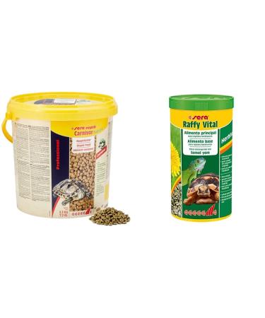 Sera Reptil Professional Herbivor Nature 10 L (3.2 kg) - The two -component feed for Herbivore Reptiles & Raffy Vital Nature 1000 ml (190 g) - Tasty variety of herbs for Herbivore Reptiles 3.2kg Bundle with Raffy Vital Nature