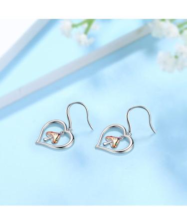 Cute Cat Necklace with Sparkling Zirconia Crystal Birthstone Pendant Necklace for Girls Womens White Gold Over 925 Sterling Silver Animal Necklace Birthstone Jewelry Sweet Present Girlfriend Sisters E Mushroom Earrings - Buy Online on GoSupps.com