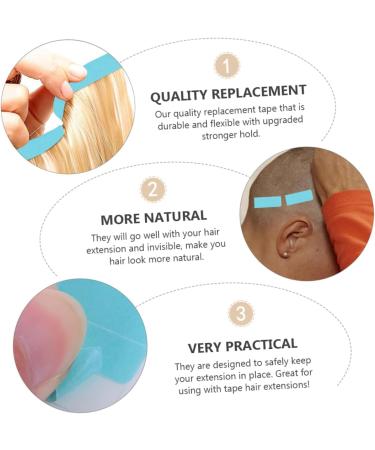 DOITOOL 6 Sheets supplies water proof film hair extensions patch Accessories adhesive tape sticker Reissue block Adhesive strip double sided pu double sided tape wig 2.5x1.5cm Assorted Color - Buy Online on GoSupps.com