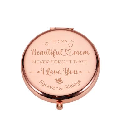 Gift for Mom from Daughter Mom Birthday Gifts I Love You Mom Rose Gold Compact Mirror Gifts for Mom Mom Gifts for Birthday Sentimental Gifts for Mothers Day Best Mom Mother Gifts for Mom from Son