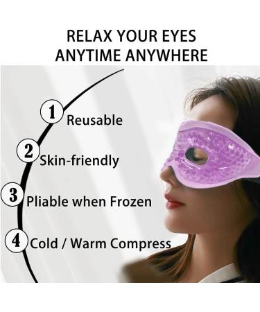 Reusable Gel Cooling Eye Mask for Dry Eyes, Puffy Eyes, Headache Relief - Purple - Buy Online on GoSupps.com