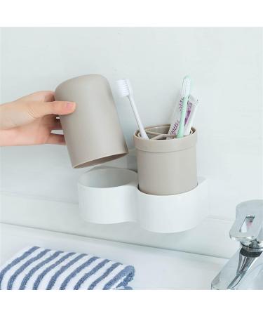 Portable White Toothbrush Mug & Case - Travel Cup Cover for Toothbrush & Toothpaste - Bathroom Accessories - Buy Online on GoSupps.com