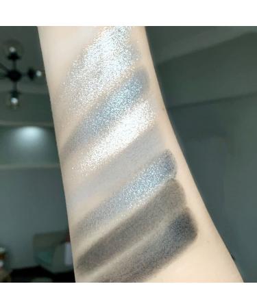 MEICOLY Glitter Eyeshadow Palette - 9 Colors Smokey Gray & Silver Shades, Pressed Shimmer & Matte Eyeshadows for Halloween Makeup - Includes Mirror - Buy Online on GoSupps.com