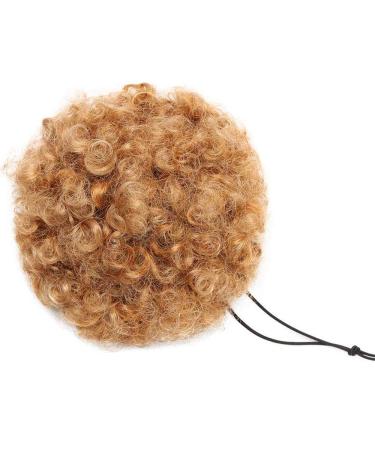 SEGO AFRO Hair Part Dutt Puff Hair Extensions Curled Ponytail Power Top with Cordely Trip Heavy Brown Mix Honeyblond-1 Kinky Curly-65g