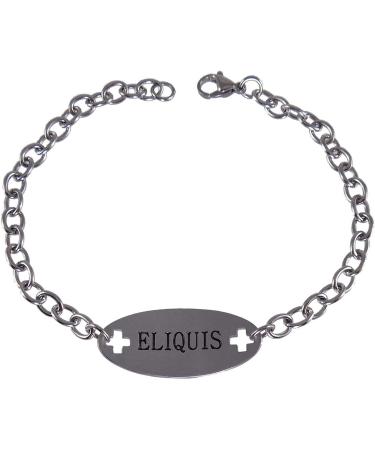 Eliquis Medical Alert ID Bracelet | Stainless Steel 9 Inch Chain | Secure Your Health - Buy Online on GoSupps.com