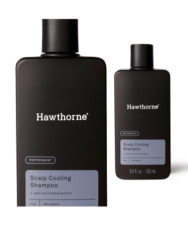 Hawthorne Men's Cooling Shampoo - Soothes Itchy Flaky Dry Scalp with Rosebay Hemp and Aloe. Combats Dandruff Naturally Sulfate and Paraben-Free. 8 fl. oz.