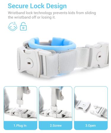 Dr. Meter Upgrade Anti Lost Wrist Link - 2 in 1 Toddlers Safety Wristband Leash with Key & Lock - Kids Anti Lost Walking Harness Rope - Dual Length 6.56ft - Pack of 1 - Buy Online on GoSupps.com