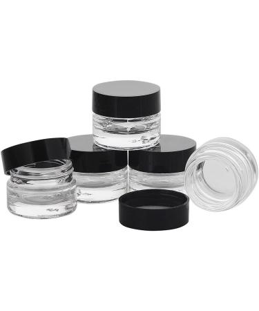 Clear Glass Jar with Plastic Lid - 3ml Empty Kosmetex Jar - Set of 5 Black Jars for Cosmetics Storage - Buy Online on GoSupps.com