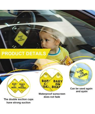 VZUHSW 2x Baby On Board Car Signs - Reusable & Durable Safety Signs for Kids | Perfect for Young Parents - Buy Online on GoSupps.com