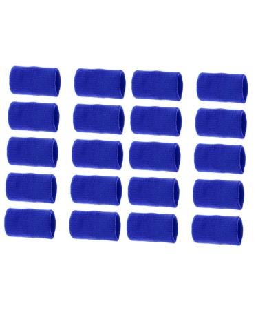 FRCOLOR 20pcs Joint Finger Guard Elastic Thumb Sleeves Thumb Dressing Toe Caps for Toes Finger Sleeves Thumb Stretchy Sleeves Thumb Spica Splint Medical Volleyball Glove Holder Nylon 4.5x2cm Blue