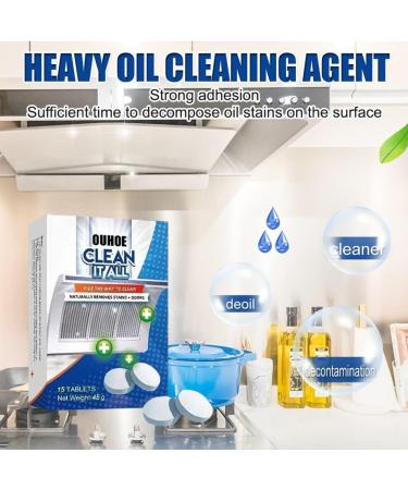 75pc Effervescent Tablet Kitchen Heavy Grease Cleaner Range Hood Stove Oven Grease Stain Remover Foam Detergent - Buy Online on GoSupps.com