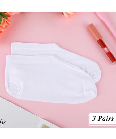 3 Pairs Moisturizing Socks Overnight Spa Socks for Dry Feet Cotton Moisture Enhancing Socks Lotion Socks for Cracked Heel Repair Cosmetic Moisturizing Socks for Women White - Buy Online on GoSupps.com