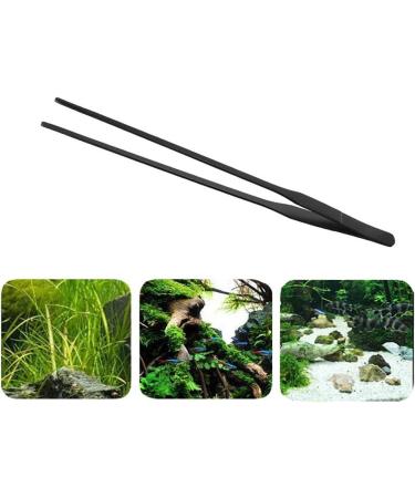 EvaGO 15 inch Black Straight Aquarium Tweezers Stainless Steel Straight Tweezer with Carbonation Protection Coating Against Rust Extra Long Reptiles Feeding Tongs Tools for Aquatic Tank Plants - Buy Online on GoSupps.com