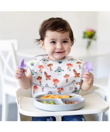 Vicloon Baby Fork and Spoon Set - 4Pcs Silicone Self Feeding Utensil for Infant, Toddler Cutlery Kit - Purple-Pink Color, Easy Grip, Ideal for Baby Weaning and Training - Buy Online on GoSupps.com