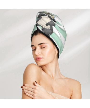 Soft Super Absorbent Cute Raccoon Microfiber Hair Towel Wrap for Women - Quick Dry Coral Velvet for Long Curly & Thick Hair - Buy Online on GoSupps.com