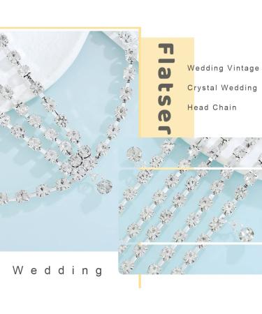 Flatser Vintage Crystal Wedding Head Chain - Silver Hairpiece for Bride & Prom - Women's Hair Accessories - Buy Online on GoSupps.com