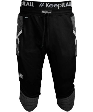KEEPERsport Football Goalkeeper Pants - 3/4 Training Pants for Kids | High-Quality Teamsport Textile - Size 164 - Black - Buy Online on GoSupps.com