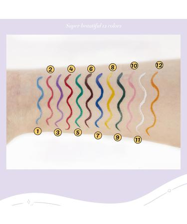 12 Colored Eyeliners Pen Set Waterproof Smudge-Proof Eye Shadow Pencil Liquid Eyeliner Makeup Set Long-Lasting High Pigmented Rainbow Eyeliner Pencils Kit Glitter Eye Liners for Women #39*12colour - Buy Online on GoSupps.com