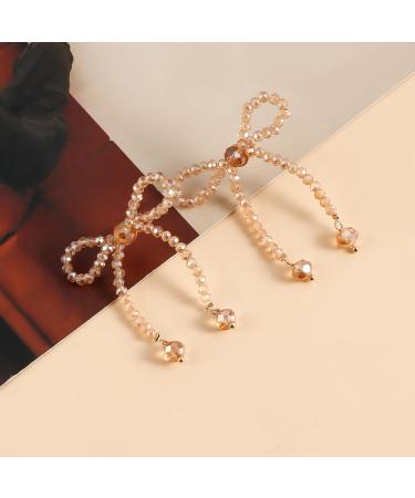 ROYALEAD Handmade Crystal Beads Bowknot Earrings Vintage Butterfly Bow Dangle Earrings Ear Studs for Women Girls Party Jewelry Green - Buy Online on GoSupps.com