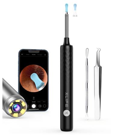 Xlife Ear Wax Removal  Ear Wax Removal Tool with 1080P Ear Camera  Ear Cleaner with Blackhead Remover Tool Set  Ear Camera and Wax Remover with A 3.5mm Ultra-Thin Lens for iPhone ONLY (X3 Black)